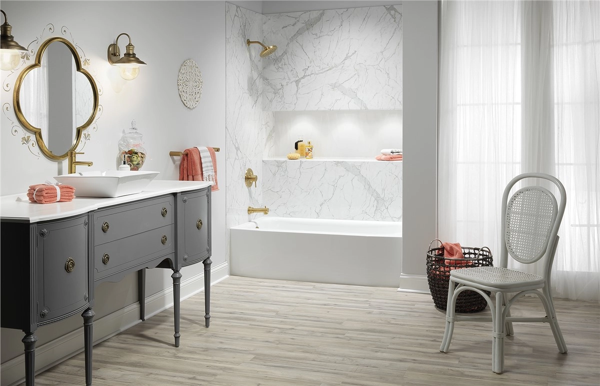 Bathroom upgraded to incorporate ADA and safety features.