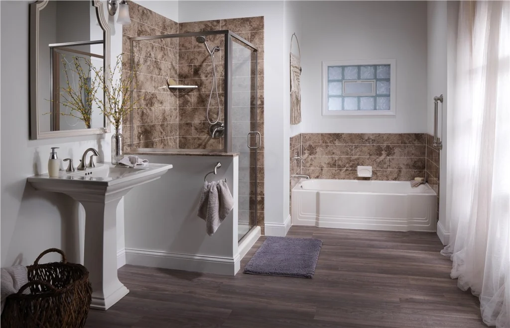 Rustic bathroom remodel in Romulus, MI.